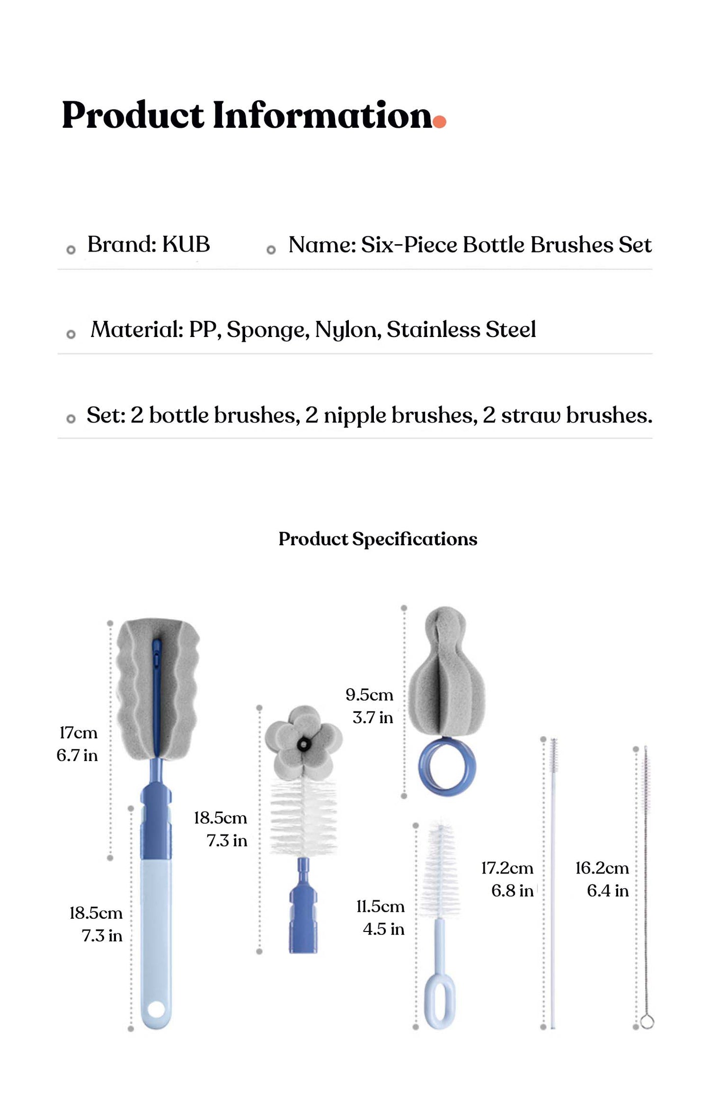 Milk Bottle Brush Set (6pcs)