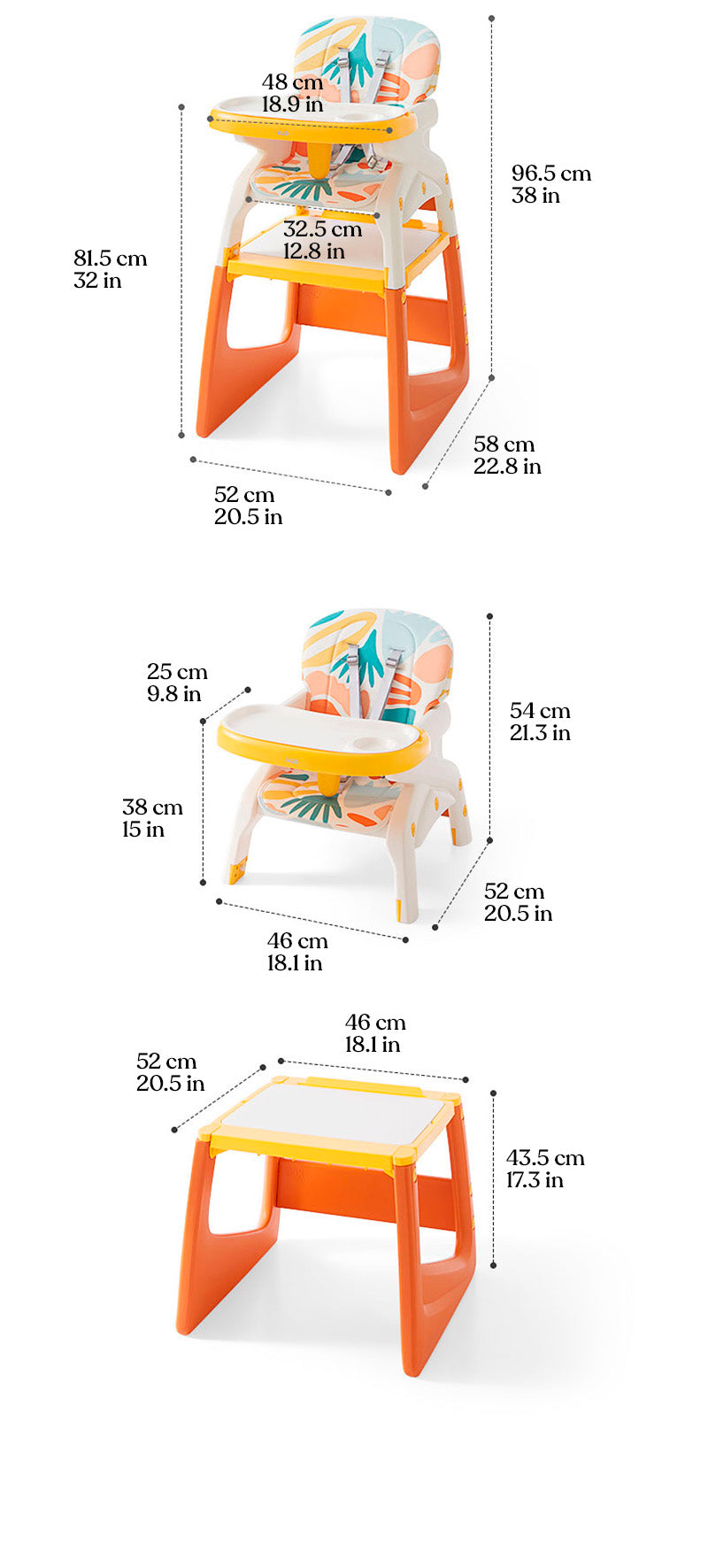 Multifunctional Combinable High Chair