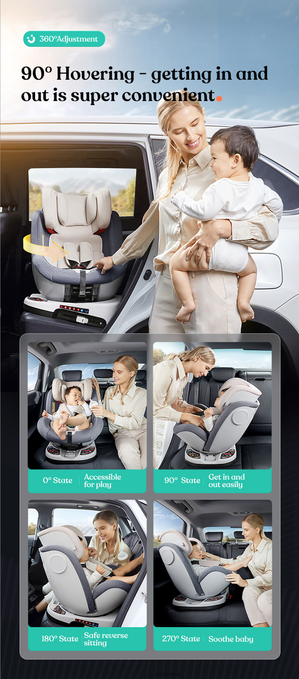 360° Rotating Safety Car Seat