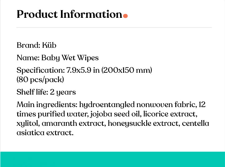 Wet Wipes | 80 Wipes Pack