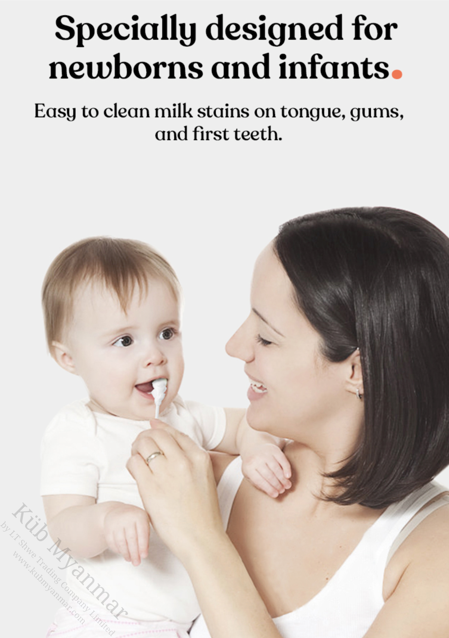 KUB Baby Oral Cleaner Designed for Newborns and Infants: Cleans Milk Stains on Tongue, Gums, and First Teeth