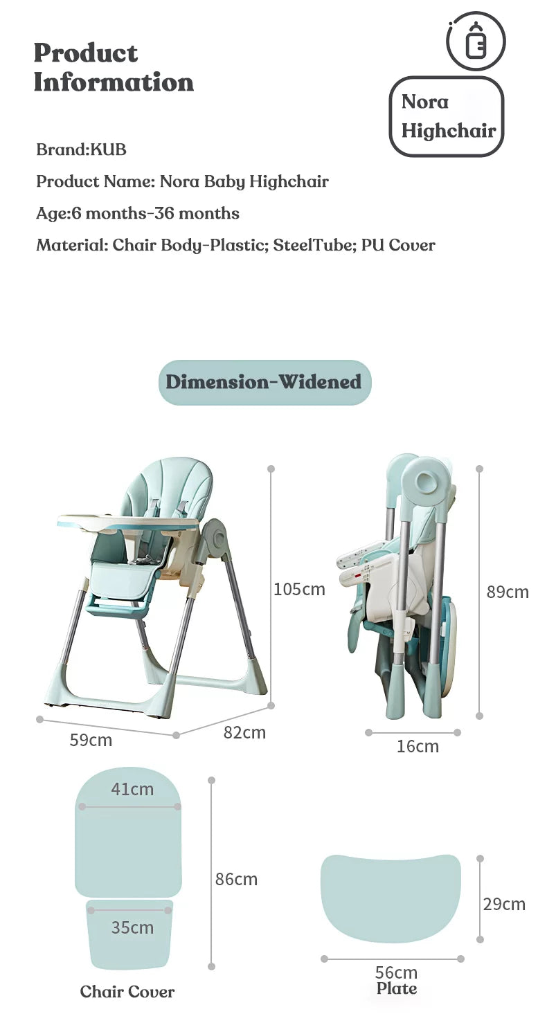 Nora Foldable Highchair (Widened)